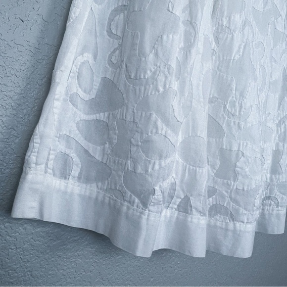 Lafayette 148 A-Line 100% Cotton White Geometric Skirt 6 - Flowy, Lined, Summer - Picture 3 of 9